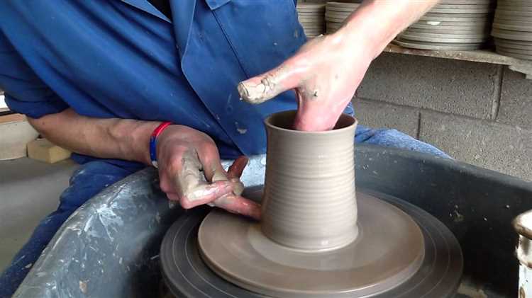 Setting up the pottery wheel