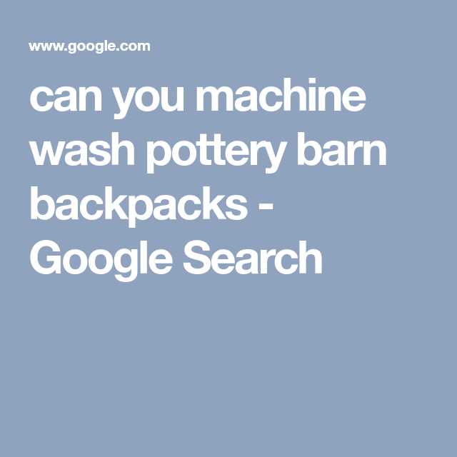 Machine Wash the Backpack