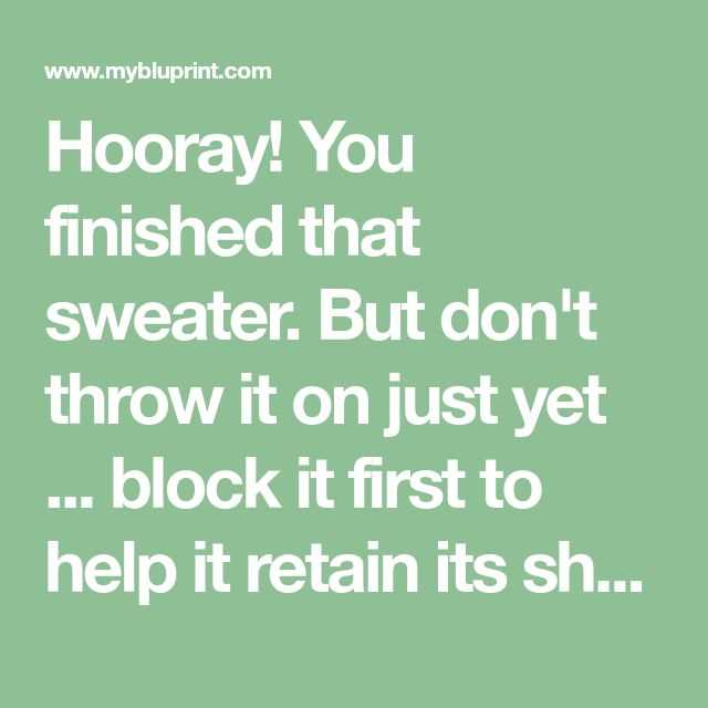 How to block knits