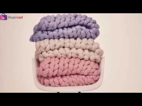 Learn how to hand knit a chunky blanket