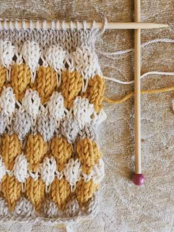 Learn how to knit bubble stitch